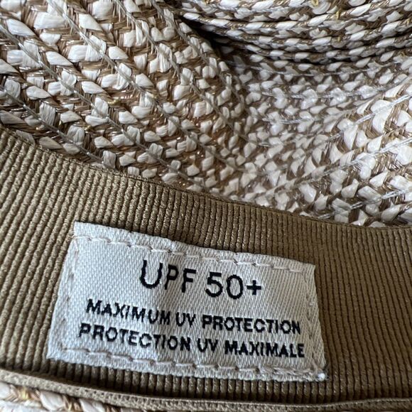 Eric Javits Squishee Woven Fedora Hat Beige UPF 50+ Packable Luxury Beach - Picture 4 of 7